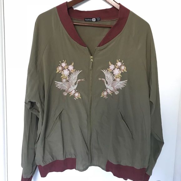 Boohoo Jackets & Blazers - Boohoo Lightweight Olive Green Bomber jacket